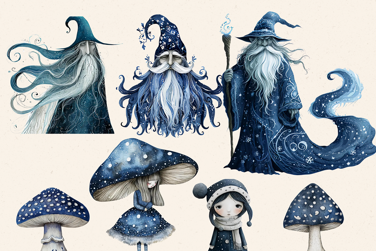 WINTER MAGICAL FAIRY FOREST CLIPART, a Person Illustration by Daring Digies (Photo 3 of 9)
