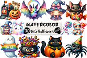 Cute Halloween Clipart, an Illustration by Black Bird Studio (Thumbnail 1 of 6)