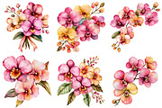 Watercolor Pink Orchid Clipart, an Illustration by Craft Nest (Thumbnail 11 of 12)