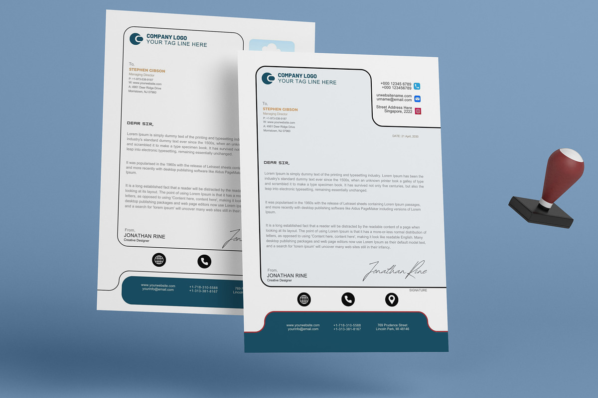 Modern Letterhead Template -CANVA, a Resume Template by iloveTemplate (Photo 4 of 4)