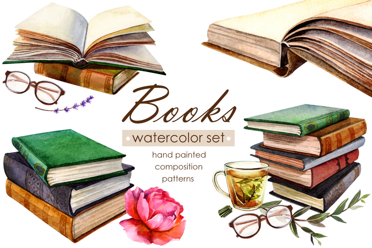 Books watercolor set, an Object Illustration by Olha Urdeichuk (Photo 1 of 9)