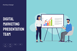 Digital Marketing Presentation Team, a Finance Illustration by Partikusi Design