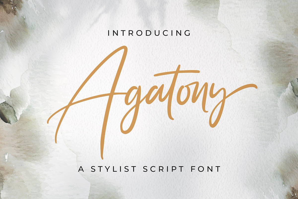 Agatony - Handwritten Font, a Script Font by StringLabs (Photo 1 of 10)