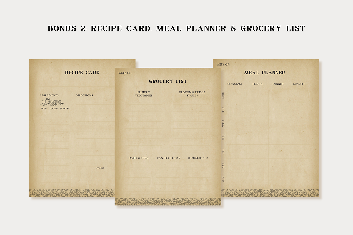 Vintage Recipe Template Canva, a Templates & Theme by OrganizationOasisRo (Photo 5 of 10)