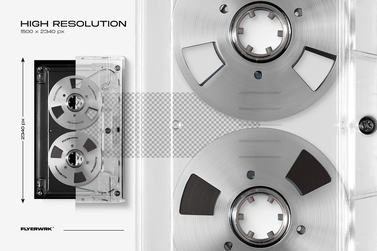 Cassette Mockup Bundle, a Product Mockup by FLYERWRK (Photo 8 of 16)