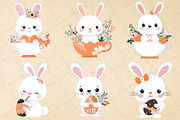 Easter Bunny Clipart Bundle, an Illustration by DreamPrint404 (Thumbnail 5 of 5)