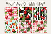 12 Fantastic Cherry Seamless Pattern, a Pattern Graphic by Inknfolly (Thumbnail 2 of 7)
