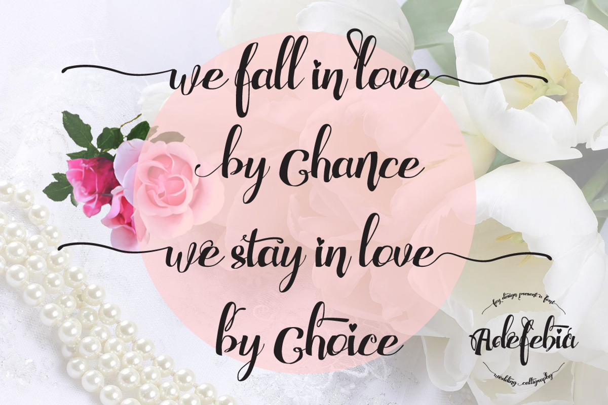 Adefebia Wedding Script Font, a Script Font by FHFont (Photo 9 of 19)