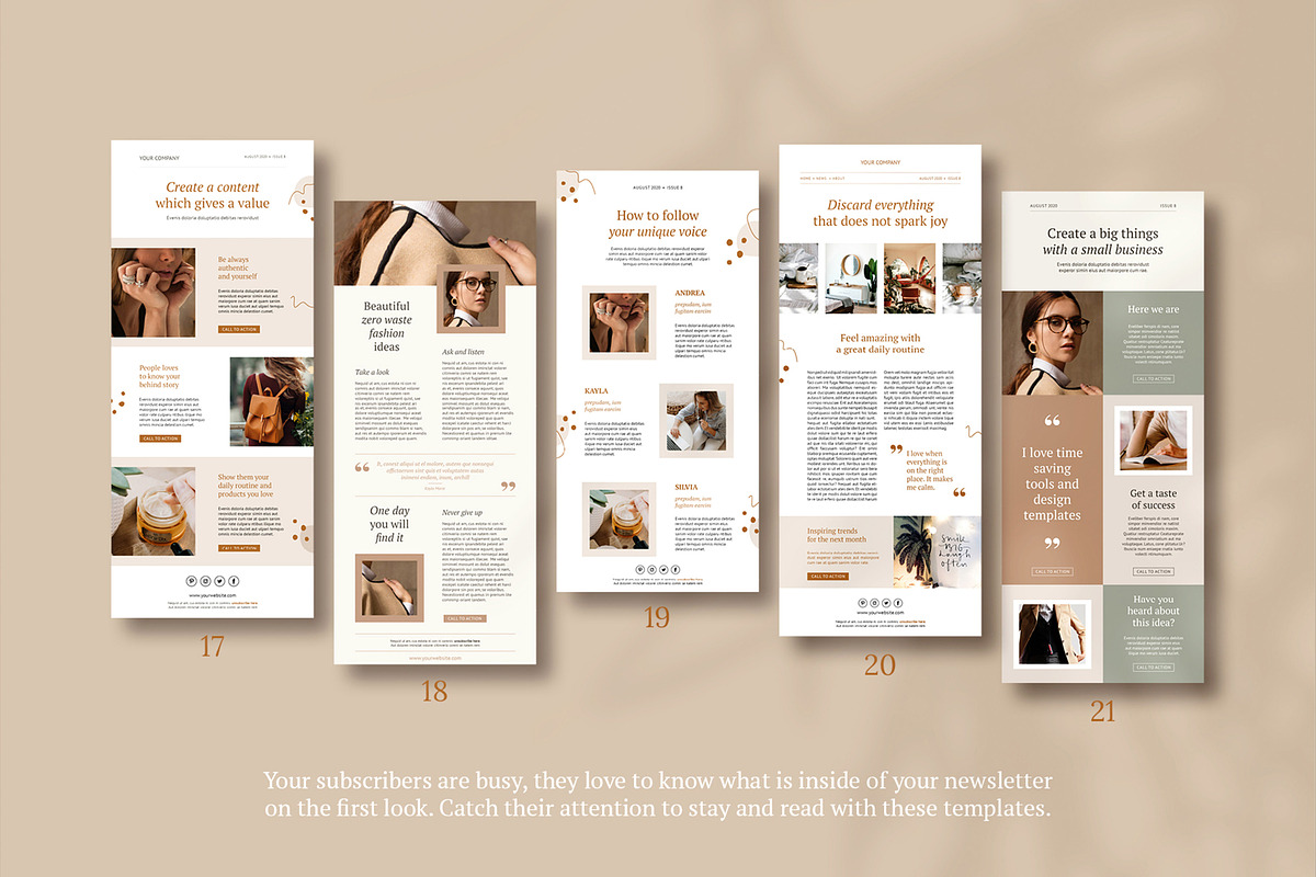 Newsletter / CANVA, PS, INDD / Kayla, an Email Template by Mirazz (Photo 10 of 13)
