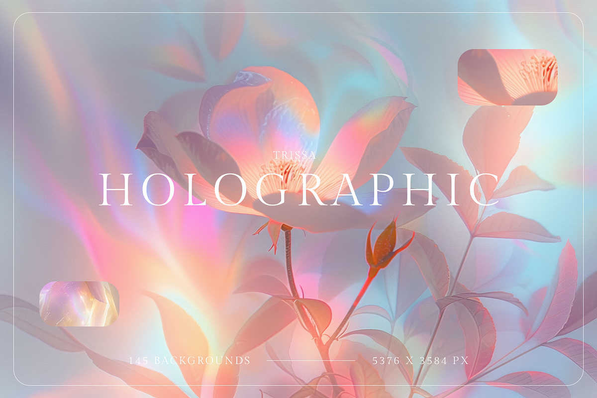 145 Holographic Backgrounds Bundle, a Texture Graphic by Trissa (Photo 1 of 9)