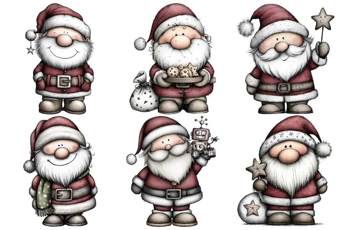 Retro Santa Clipart, an Illustration by Pixels.Craft (Photo 6 of 6)