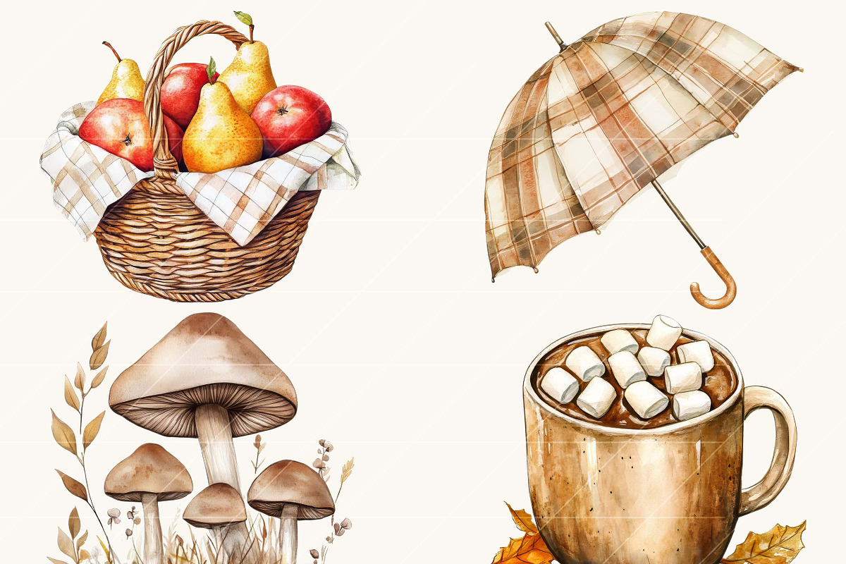 Watercolor Autumn Clipart, an Object Illustration by SparkyDesignsUS (Photo 6 of 10)