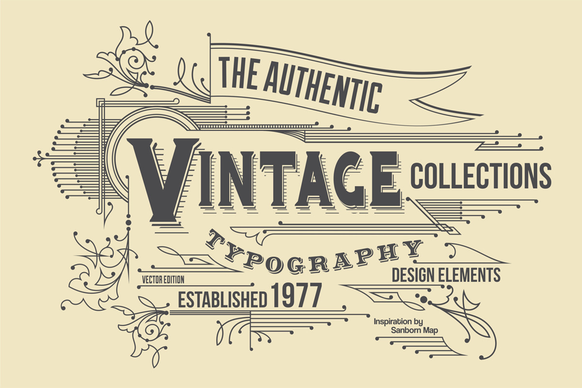 Vintage Typography Ornaments v2, an Object Graphic by G7 (Photo 3 of 5)