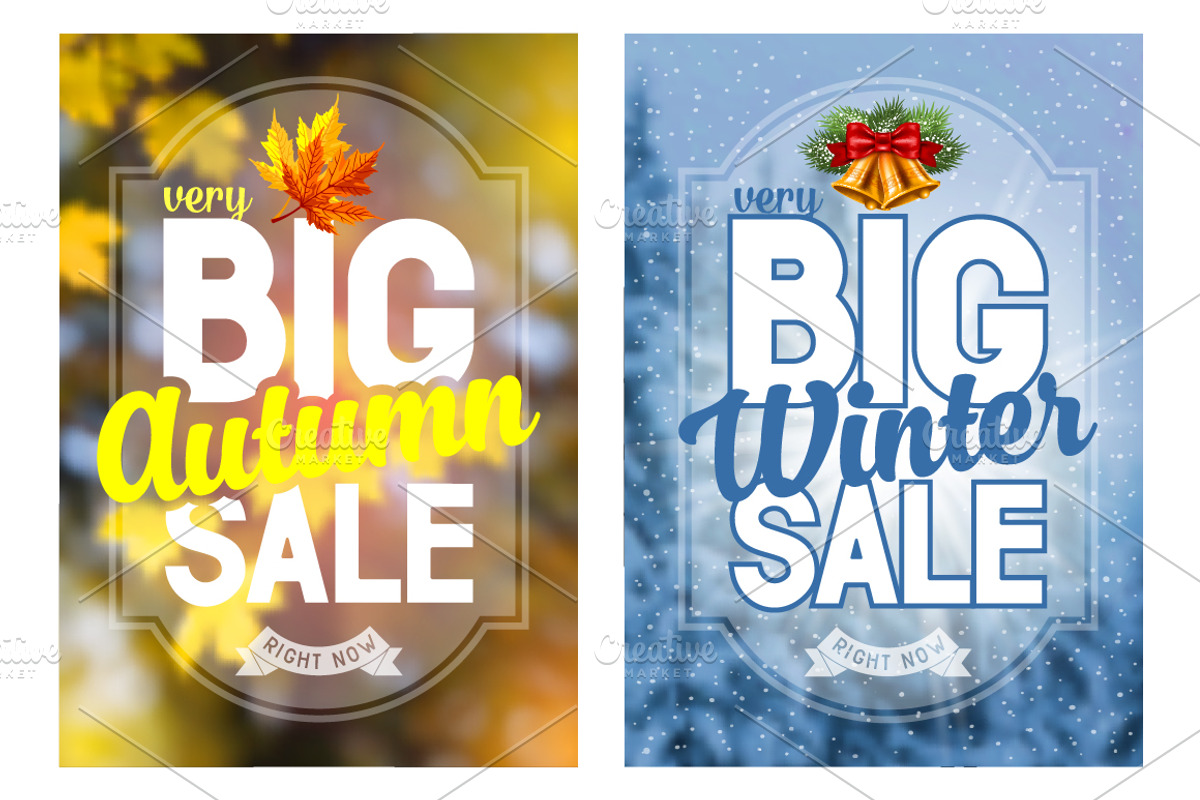Seasonal Sale Vector Posters, a Work Illustration by Vector beauty (Photo 2 of 3)