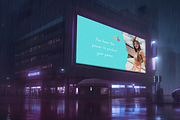 Night Billboard Mockup Template, an Advertising Mockup by GearShift (Thumbnail 2 of 3)