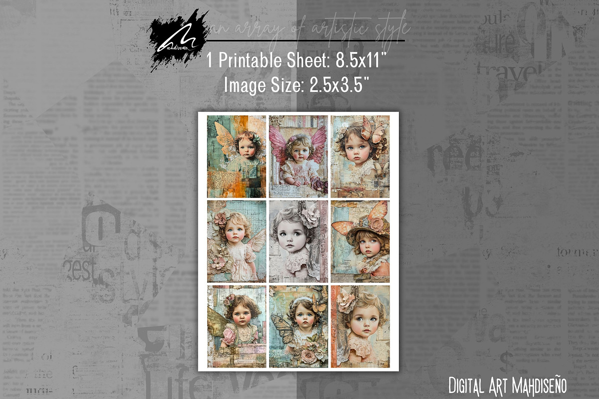 Cute Angel Lace Pages, Mixed Media, a Person Illustration by Digital Art Mahdiseño (Photo 6 of 10)