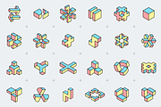 Impossible vector isometric shapes 2, a Duotone Icon by kaer_shop (Thumbnail 5 of 6)