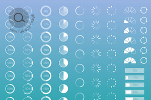 Set Of Contour Progress Bars With Pe