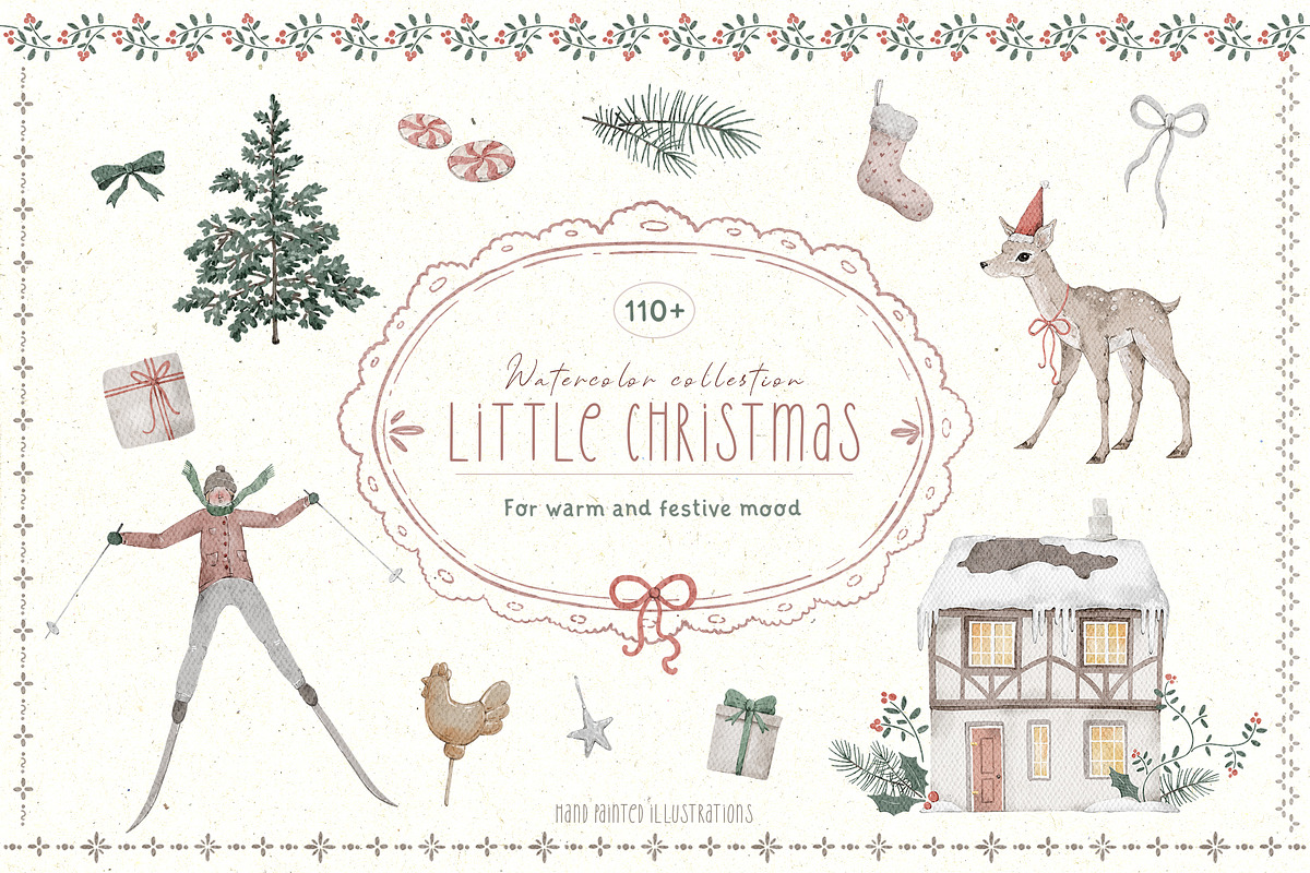 Christmas Watercolor Winter Clipart, an Object Graphic by Kreker Kate (Photo 1 of 9)
