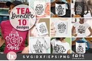 Tea SVG Bundle | Funny Tea Quotes, a Food Illustration by TheBlackCatPrints (Thumbnail 1 of 12)
