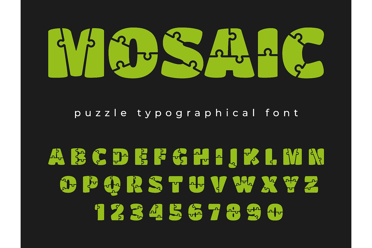 Puzzle alphabet. Jigsaw funny font, an Object Illustration by YummyBuum (Photo 1 of 3)