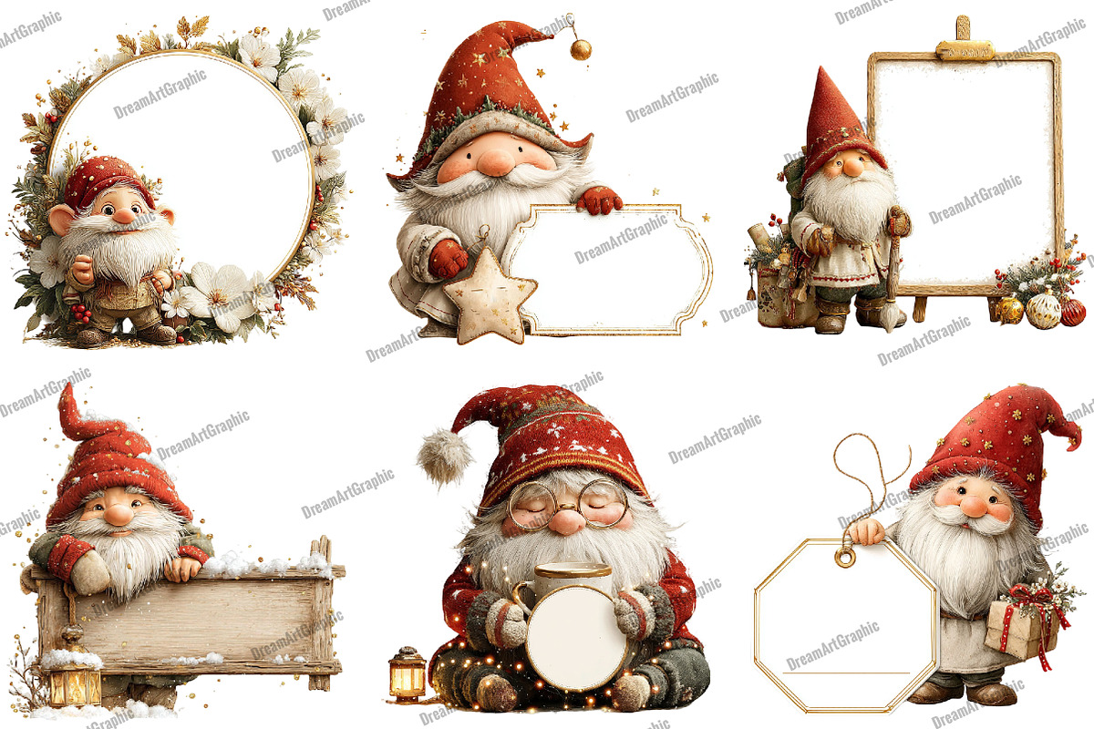 Christmas Gnome Poster Template, an Illustration by DreamArtGraphic (Photo 2 of 4)