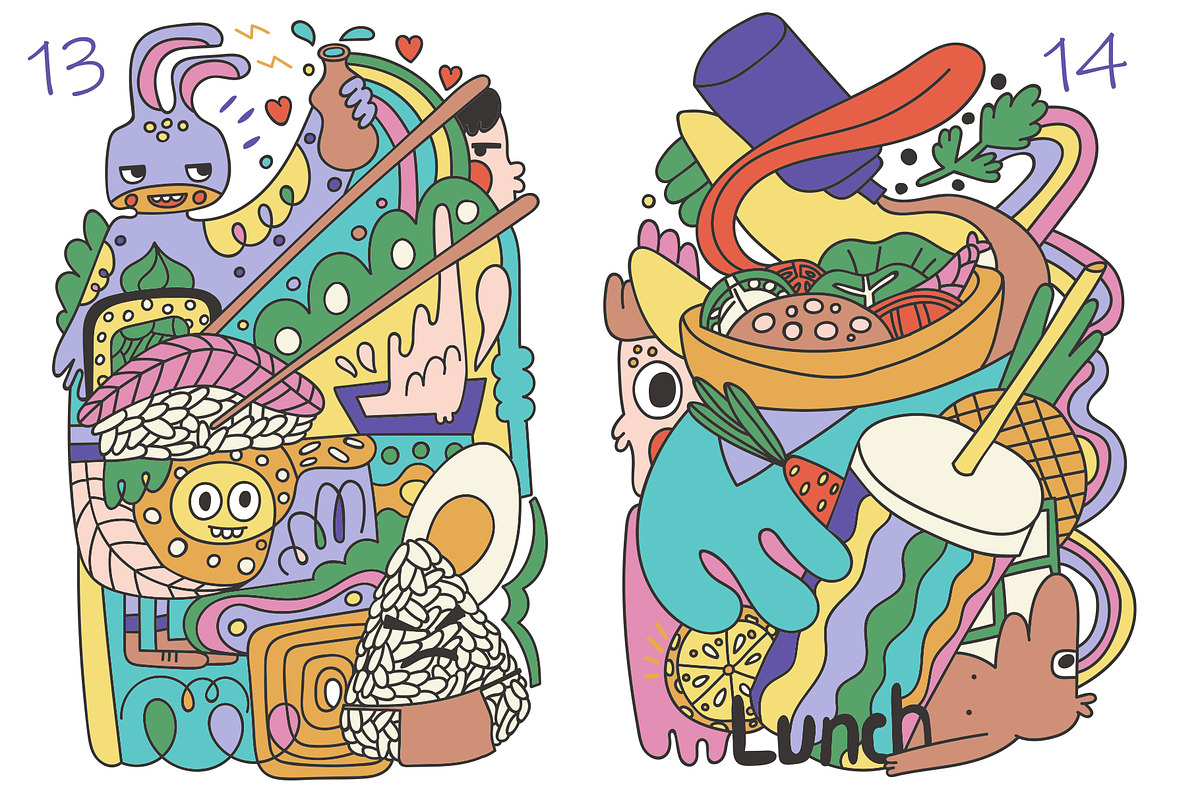Fast Food Doodles. Vector and raster, a Food Illustration by Oliana Moroz (Photo 20 of 25)