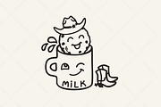 Cowboy Cookie Clipart Funny Milk SVG, a Graphic by TanchaArt (Thumbnail 4 of 10)