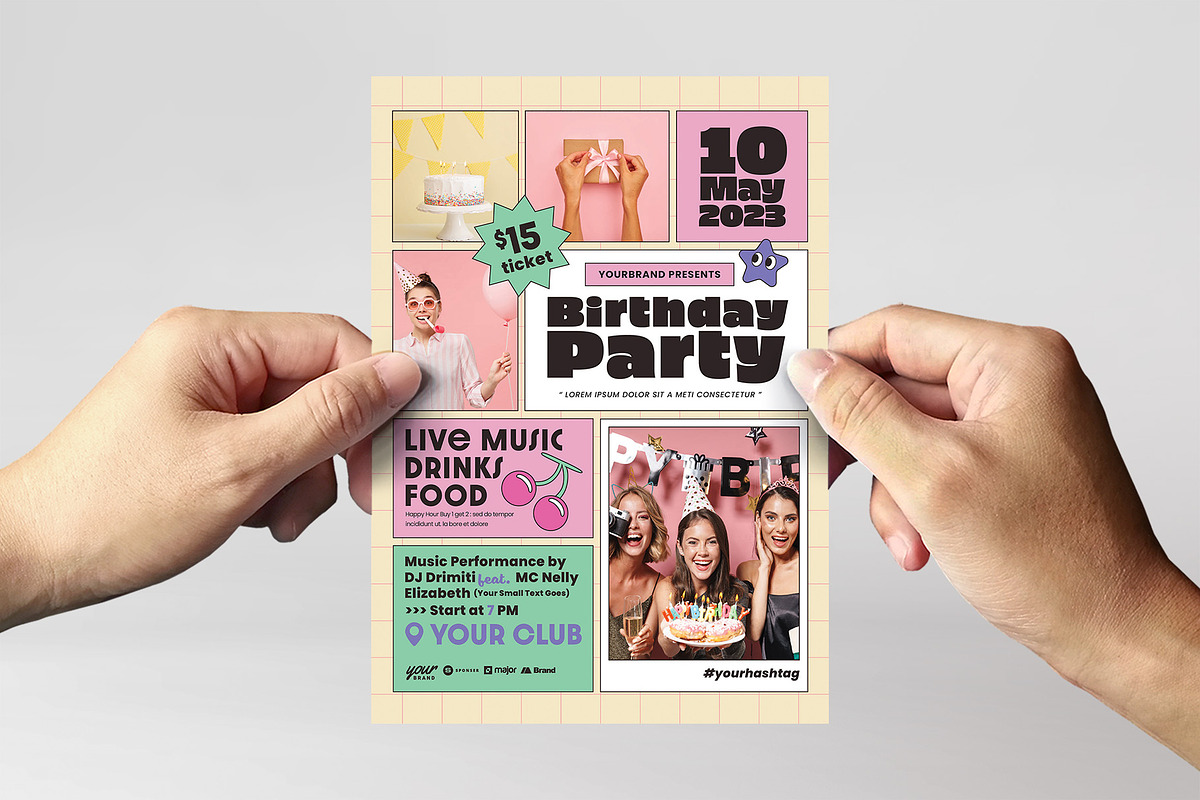 Y2K Birthday Party Flyer Templates, a Flyer Template by BrandPacks (Photo 2 of 4)