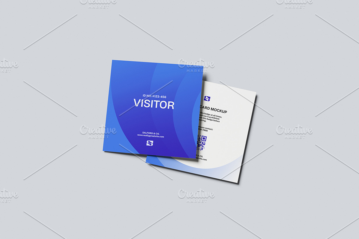 Square Visitor Badge Card Mockup, an Advertising Mockup by Gatamotion (Photo 4 of 5)