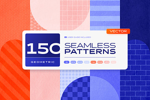 150 Geometric Seamless Patterns Set