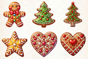 Watercolor Gingerbread Clipart, an Illustration by Libby Wishes (Thumbnail 5 of 7)