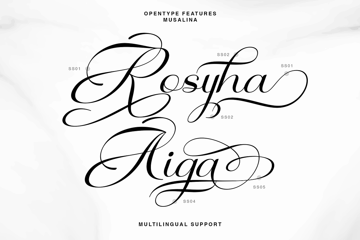 Musalina - Calligraphy Script Font, a Script Font by agnyhasyastudio (Photo 8 of 9)