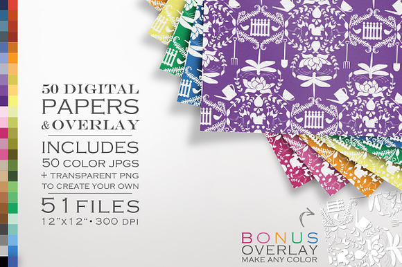 51 Piece Garden Damask Paper preview 4