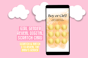 Gender Reveal Digital Scratch Card, an Email Template by SunshineStudioBoutique