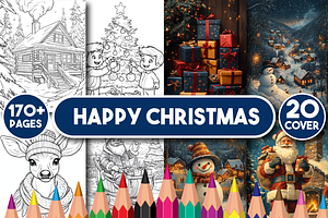 Happy Christmas Coloring Book, an Animal Illustration by Design Zone