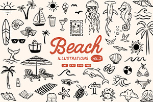 Beach Illustrations Vol. 2, an Object Illustration by cd-design.co