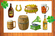St Patrick's Day watercolor clipart, an Illustration by AkvarelRiver (Thumbnail 4 of 9)