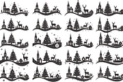 Christmas silhouette illustration, an Illustration by Amazin_art (Thumbnail 1 of 21)