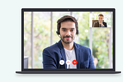 Video Call Mockup PSD l Laptop, a Cups & Container Mockup by ZP Design (Thumbnail 3 of 3)