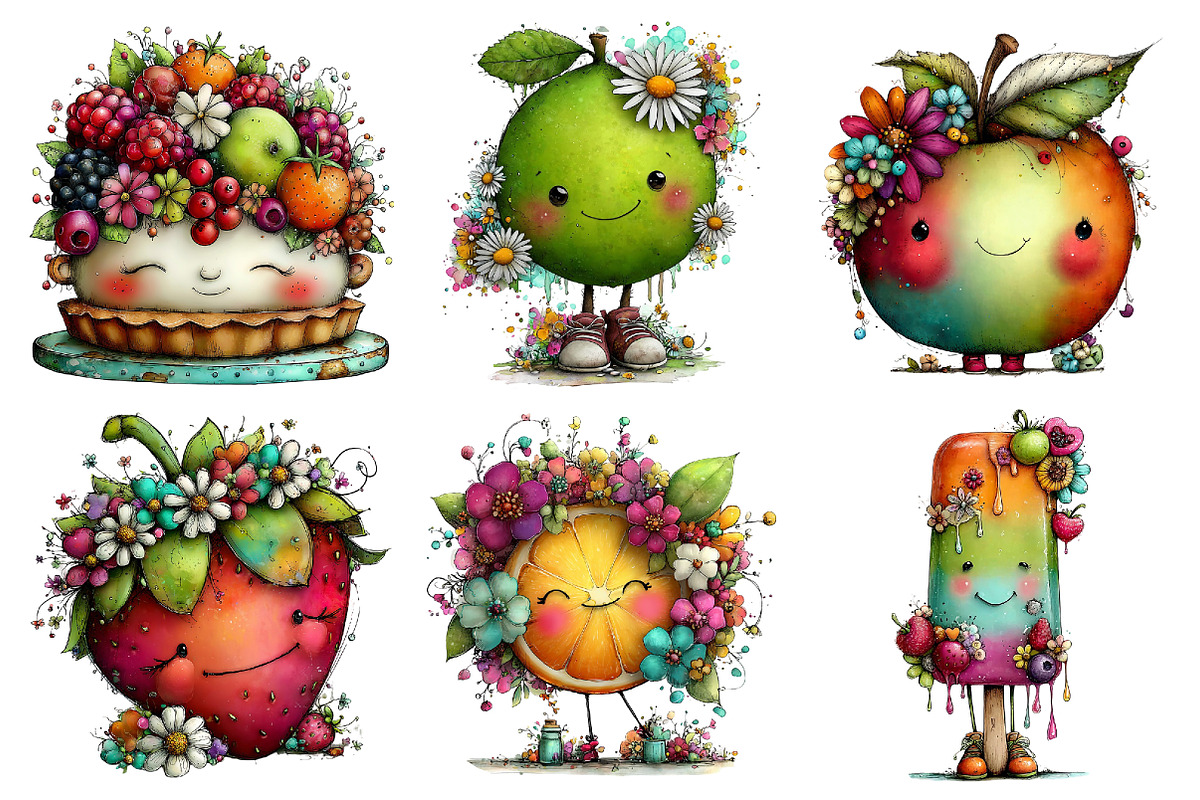Whimsical Summer Fruit Clipart, a Seasonal Illustration by Daily.Designs (Photo 2 of 5)