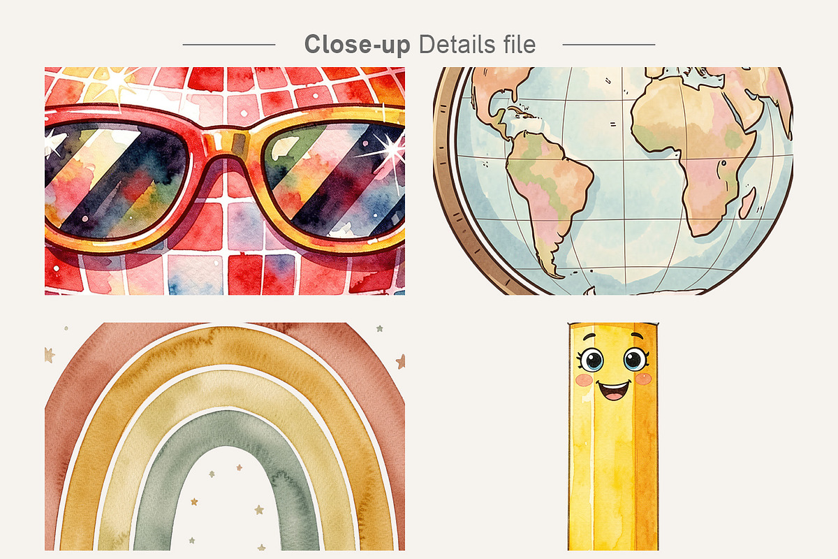 Groovy 70s Retro School Sublimation, a Decorative Illustration by Artnoy (Photo 4 of 8)