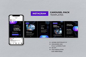 Blue Marketing Instagram Carousel, a Social Media Template by UICreative