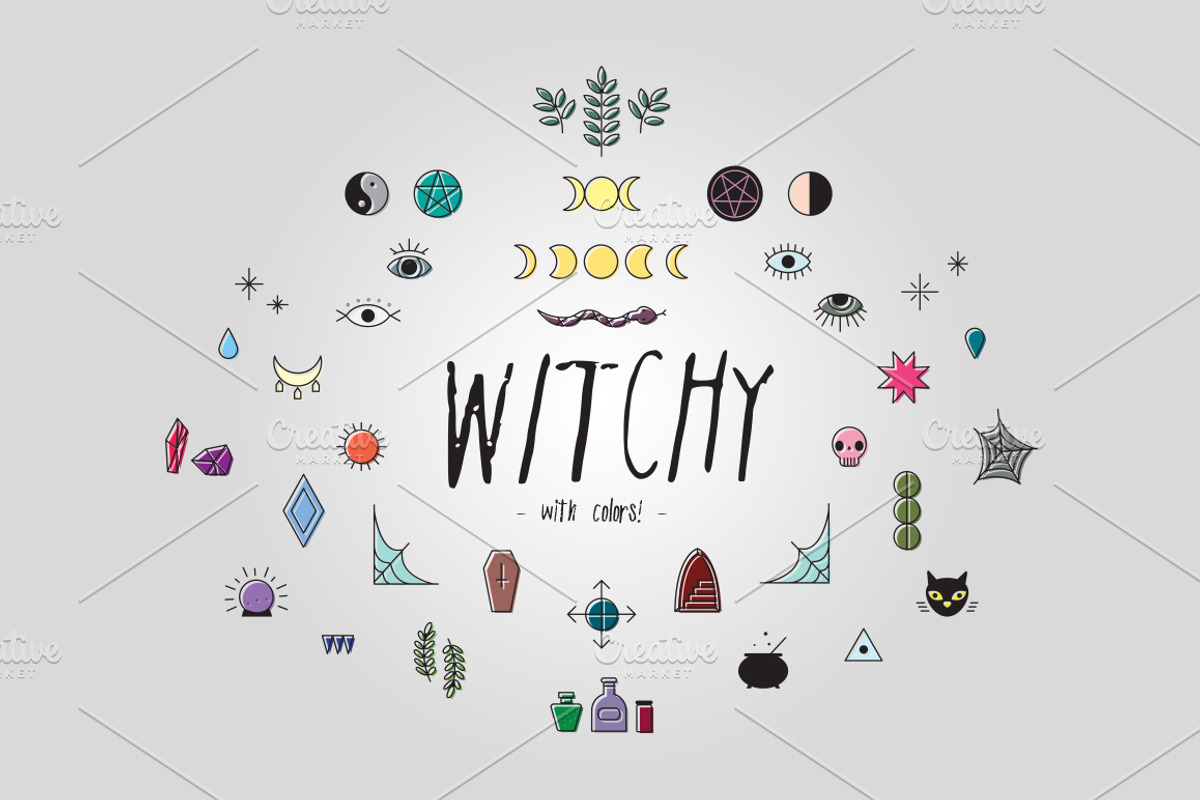 Witchy: Vector Pack + Font preview 7