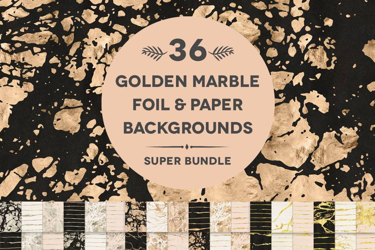 36 Golden Marble Foil & Papers, a Pattern Graphic by Blixa 6 Studios (Photo 1 of 7)