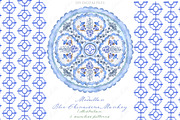 Blue Chinoiserie Monkey Medallion, an Education Illustration by LABFcreations (Thumbnail 1 of 4)