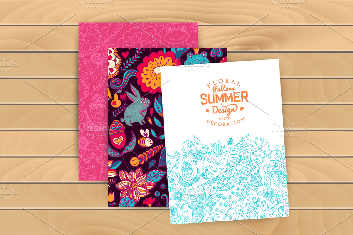 Summer pattern and cards