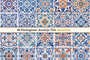 Portuguese Azulejo Pattern Tile V1, a Pattern Graphic by Negarin Digital Art (Thumbnail 5 of 8)