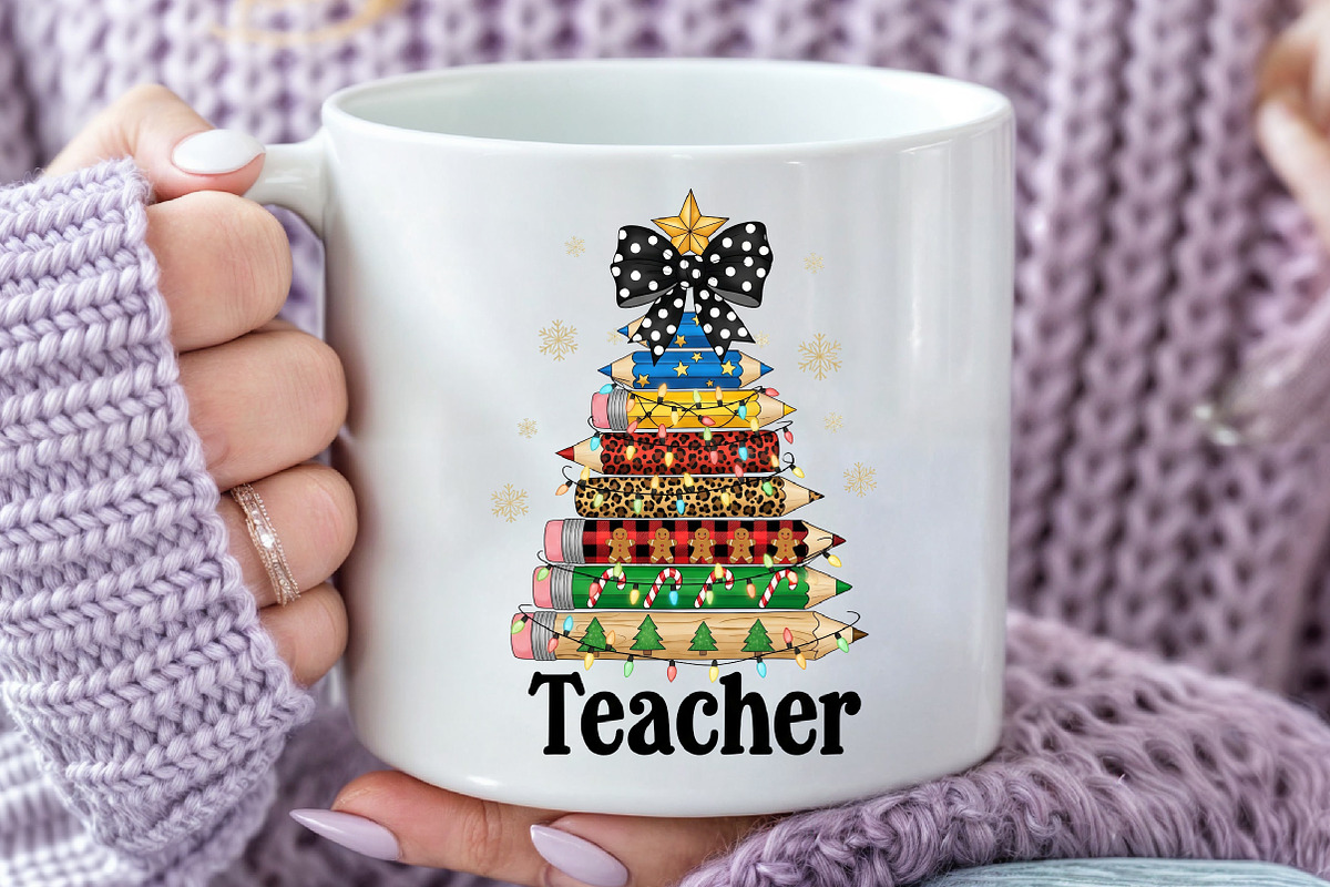 Christmas Teacher Sublimation Design, an Illustration by Rose Art (Photo 3 of 5)