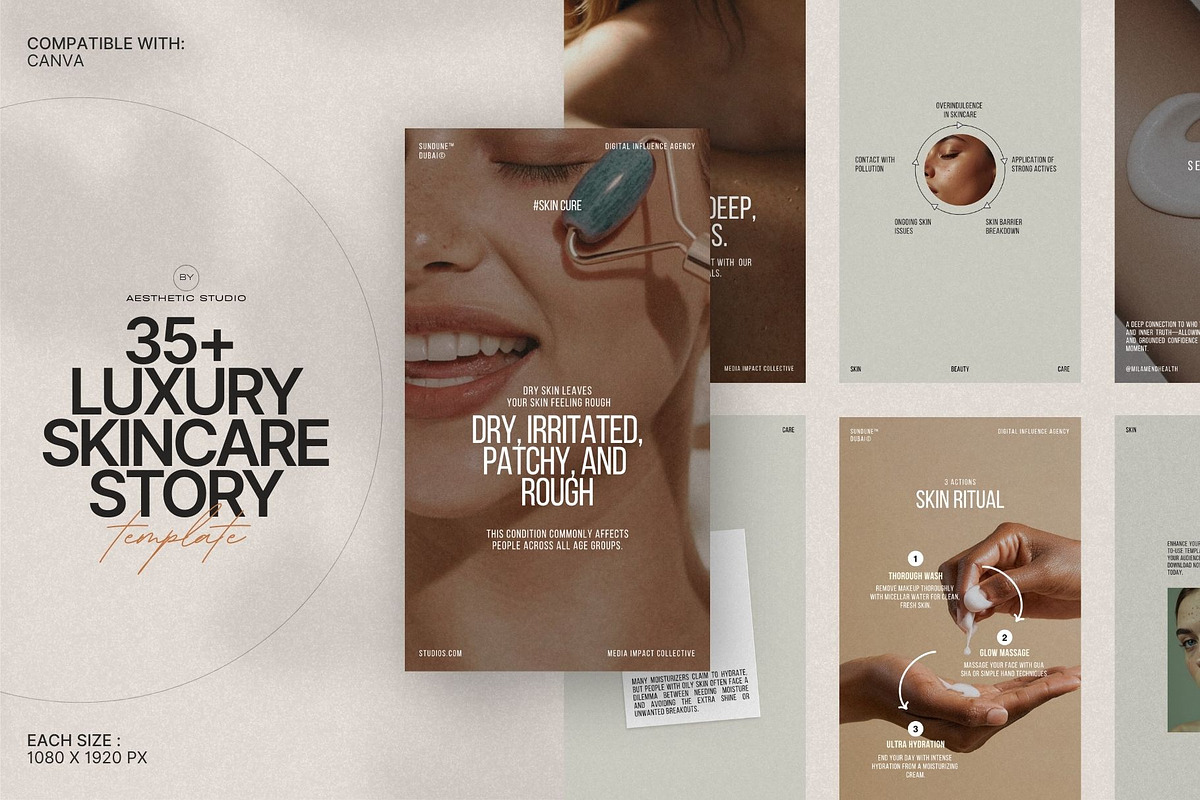 Skincare Canva Stories for Beauty